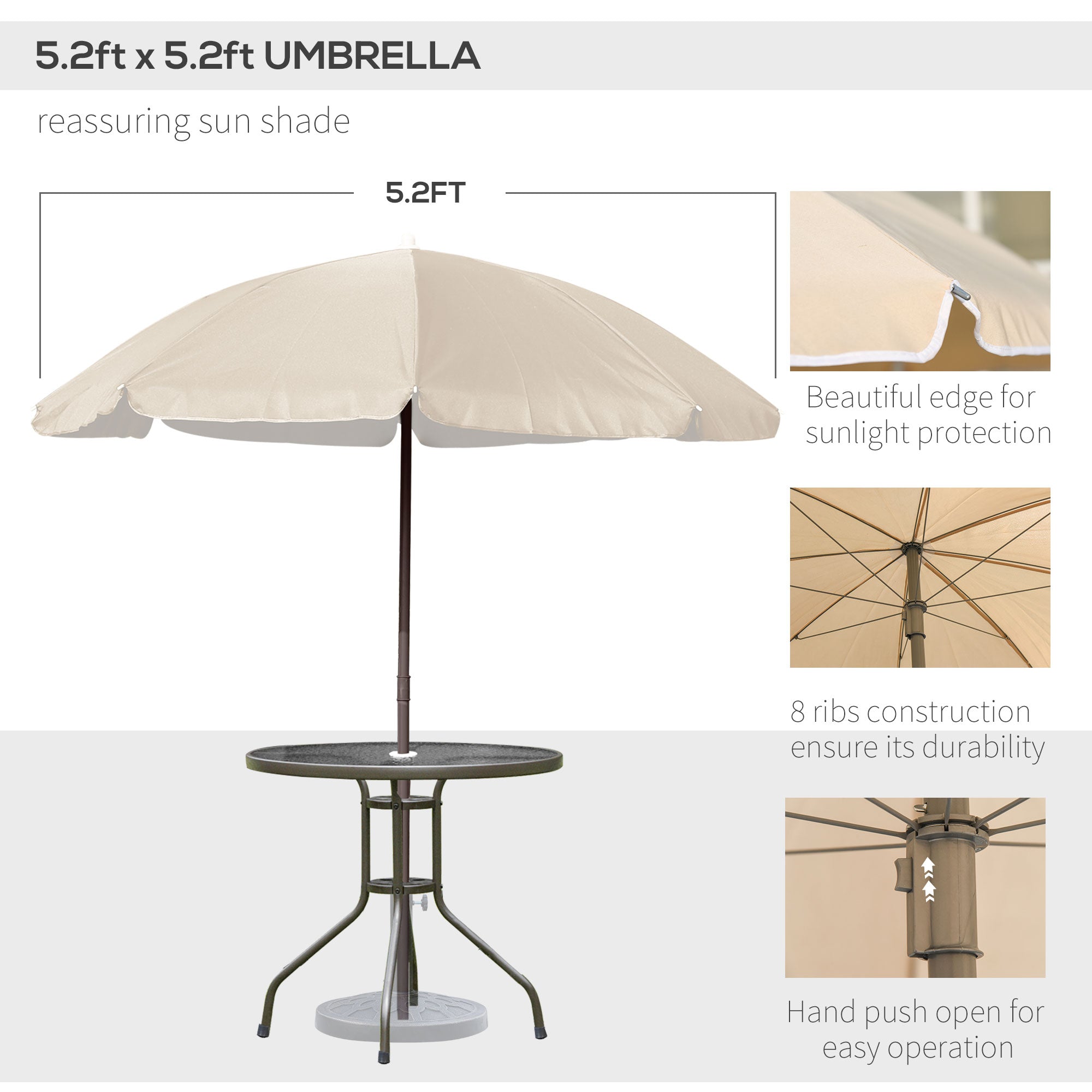 Beige Folding Dining Set
