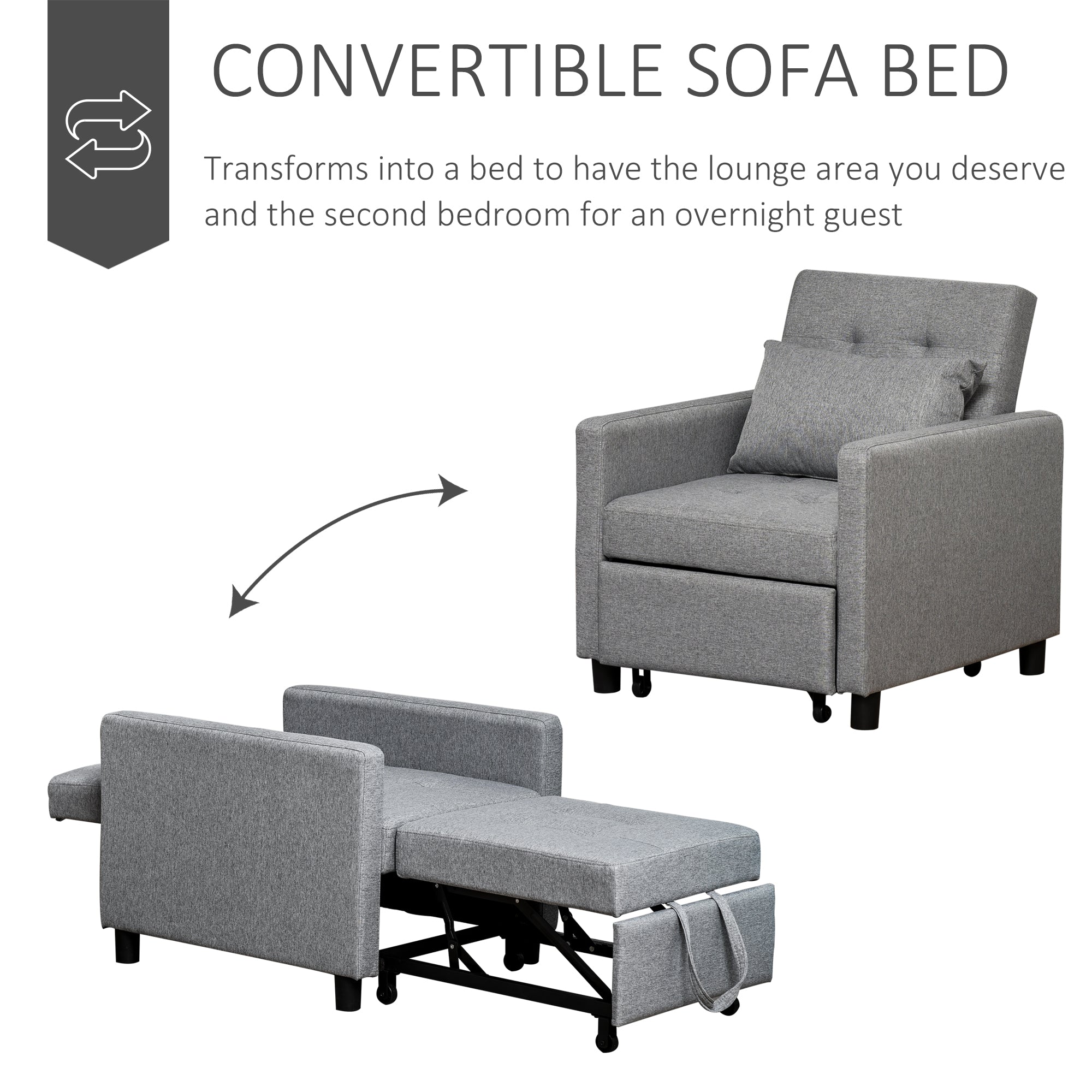 Grey Tufted Recliner Chair