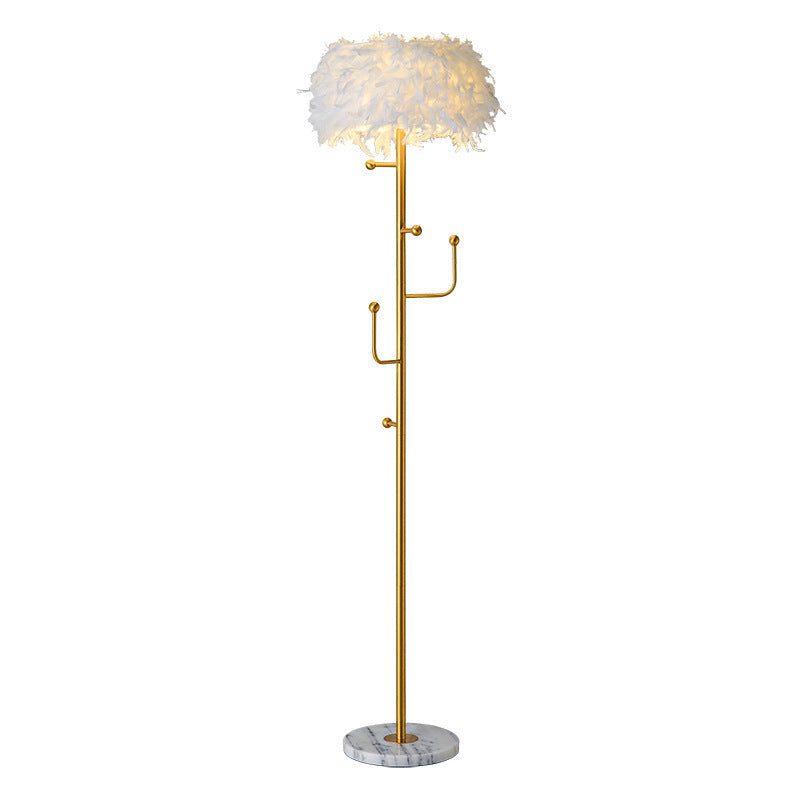 Feather Marble Floor Lamp