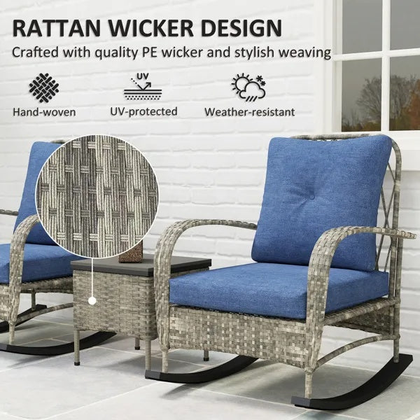 Gray Rattan Chaise Lounge