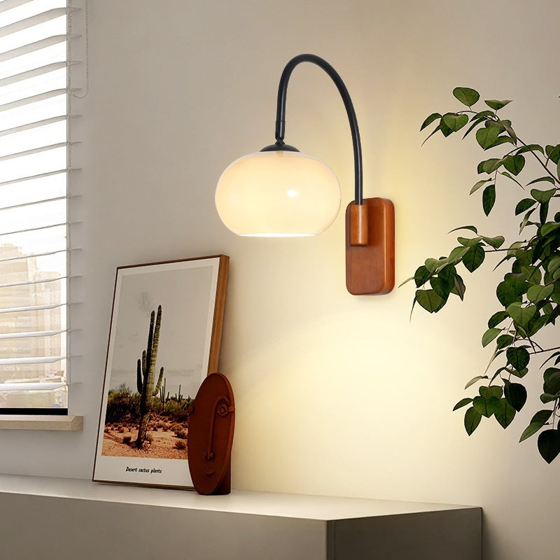 Bedside Wall Lamp Creative Retro Glass Wall LED Lamp