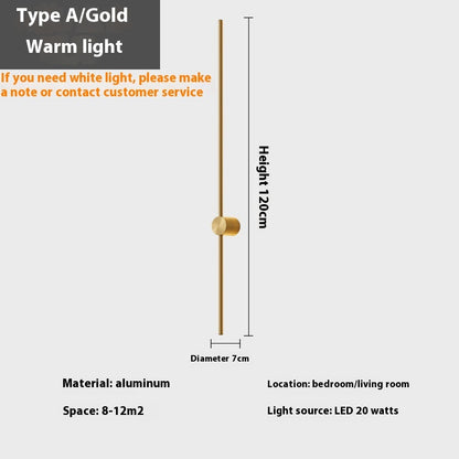 Rotatable Minimalist Strip Wall Lamp Simple Modern Living Room Wall Light Bulb