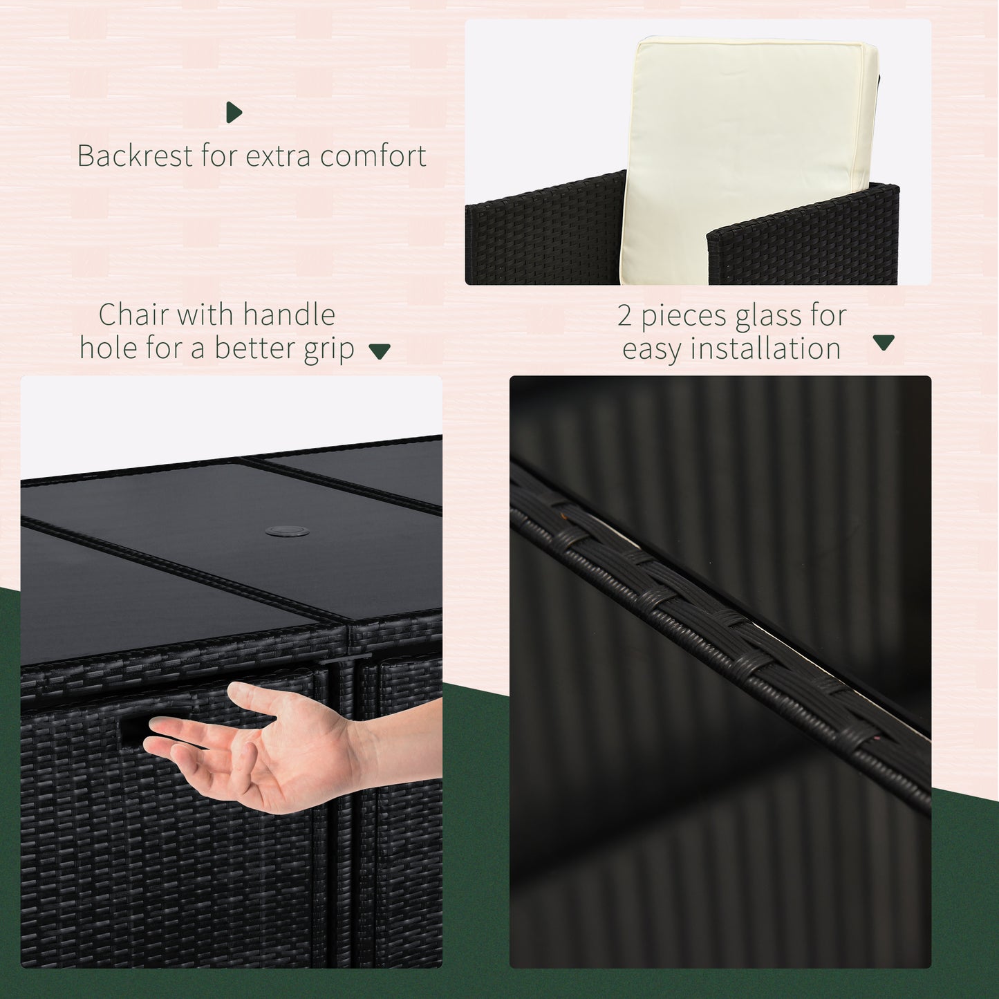 9 Pieces Outdoor Dining Set for 8