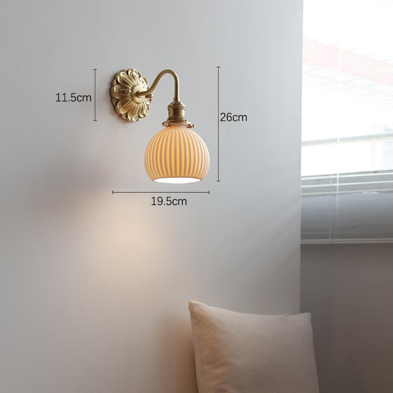 Living Room Background Wall Creative Design Handmade Ceramic Brass Wall Lamp