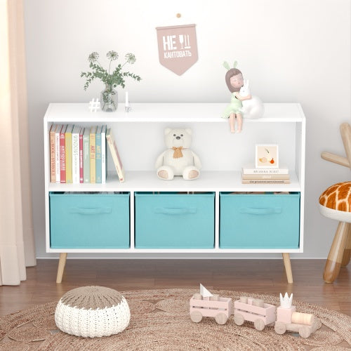 Blue Fabric Kids Bookshelf