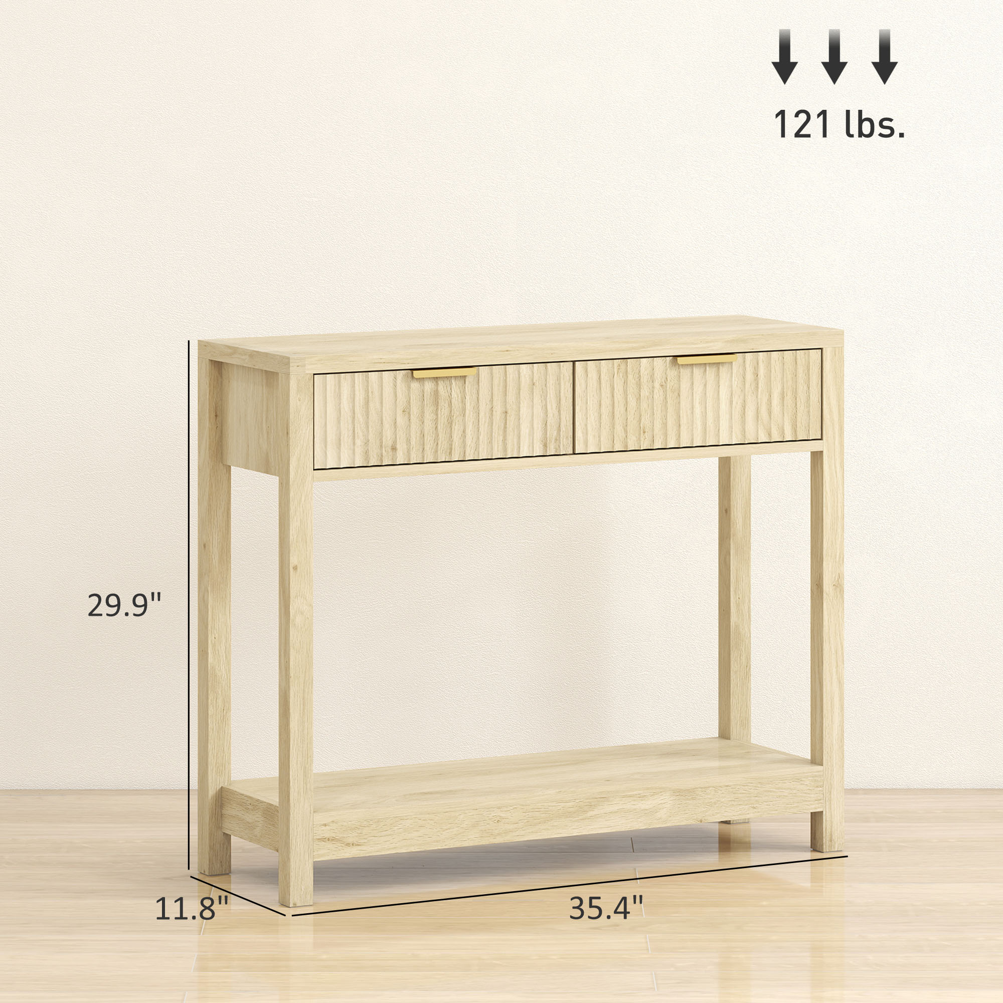 Natural Wood Console Table