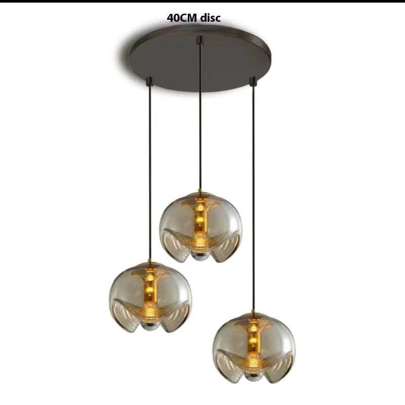 Amber Glass Nordic Chandelier Warm Glow Design