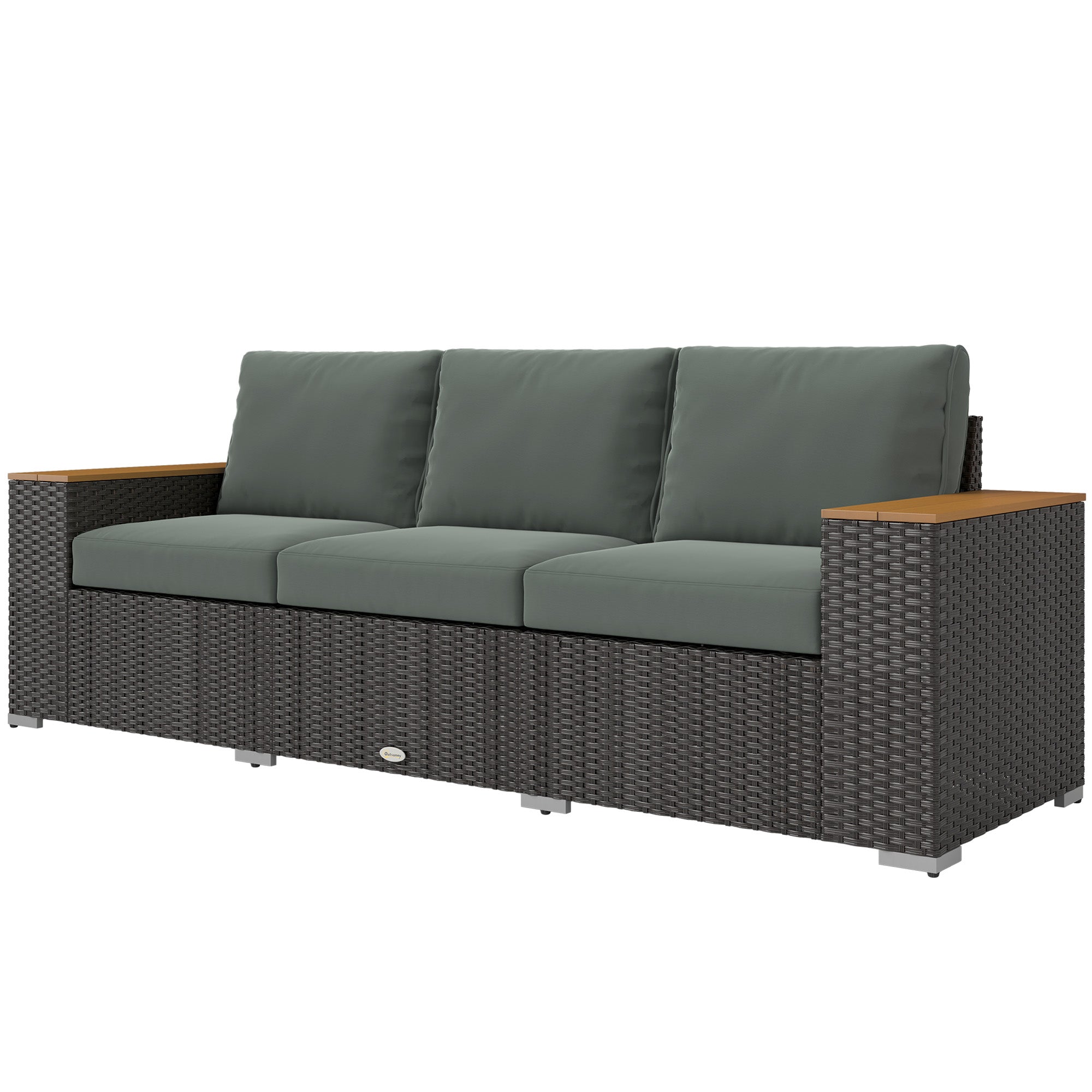 Gray Wicker Outdoor Sofa