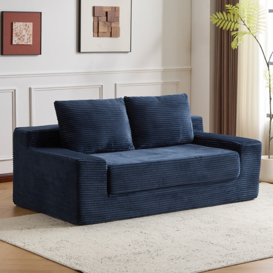 Dark Grey Corduroy Loveseat