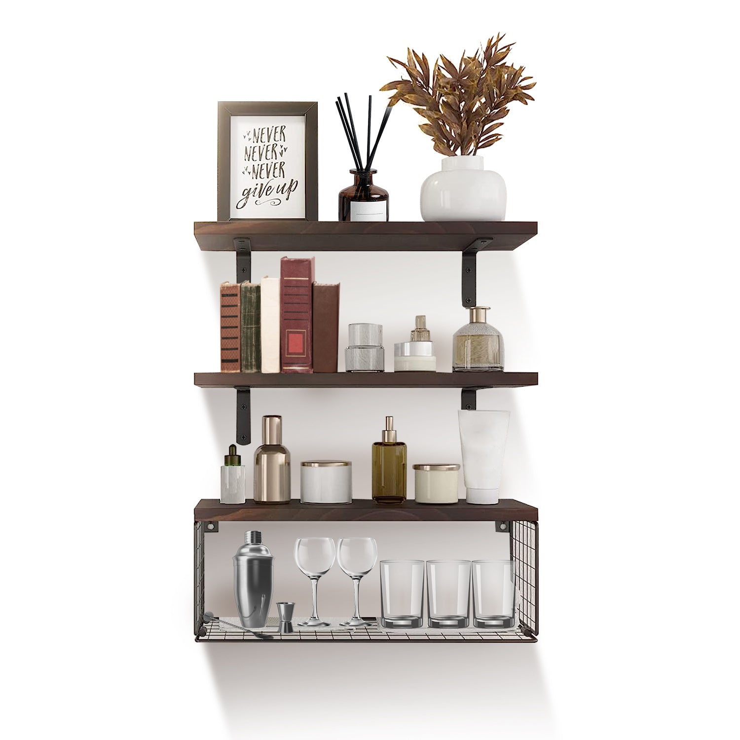 Black Basket Wall Shelf