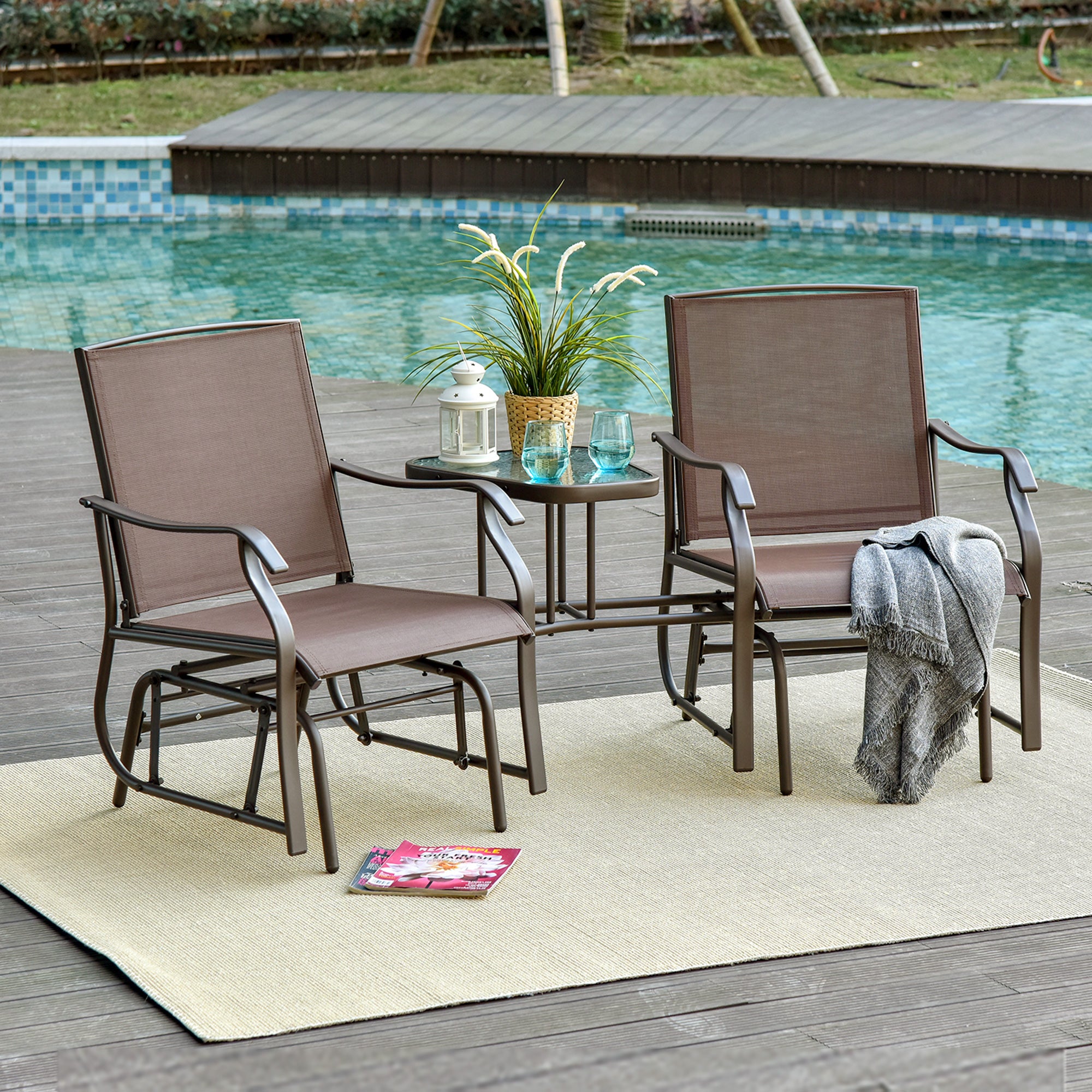 Double Outdoor Glider Rocker