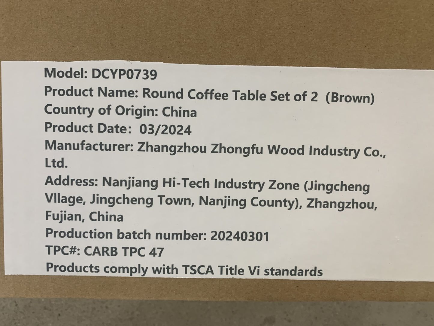 Nesting Coffee Table Set Of 2, 27.6inch Round Coffee Table Industrial Wood Finish With Sturdy Metal