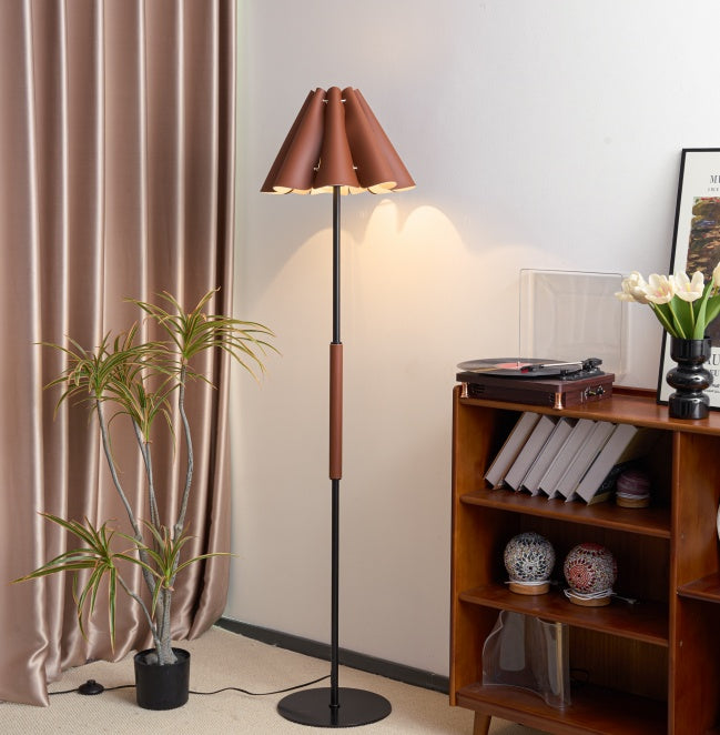 Leather Contemporary Floor Lamp
