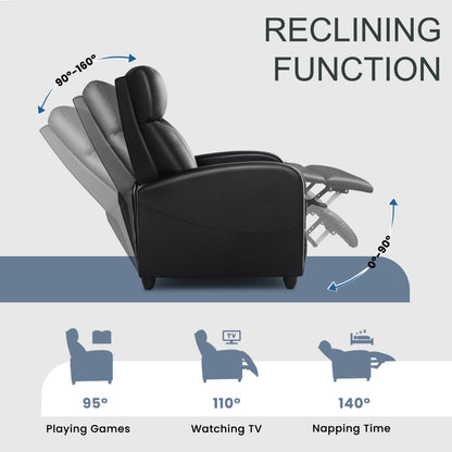 Recliner Chair PU Leather Recliner Sofa No Massage