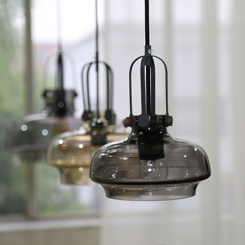 Amber Glass Bar Chandelier
