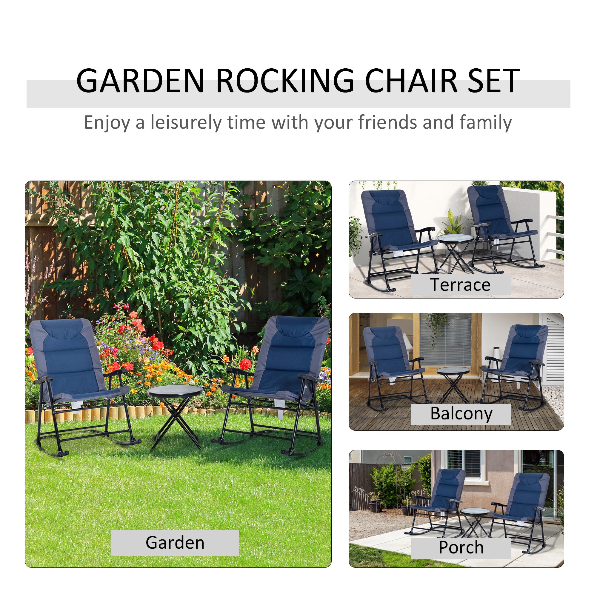 Glass Rocking Bistro Set