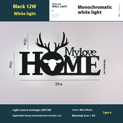 Led English Letter Wall Lamp Background Wall Creative