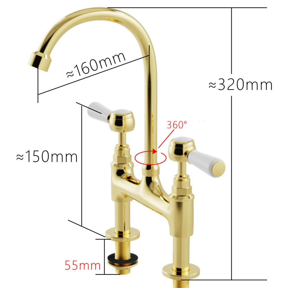 Gold Ceramic Handle Faucet