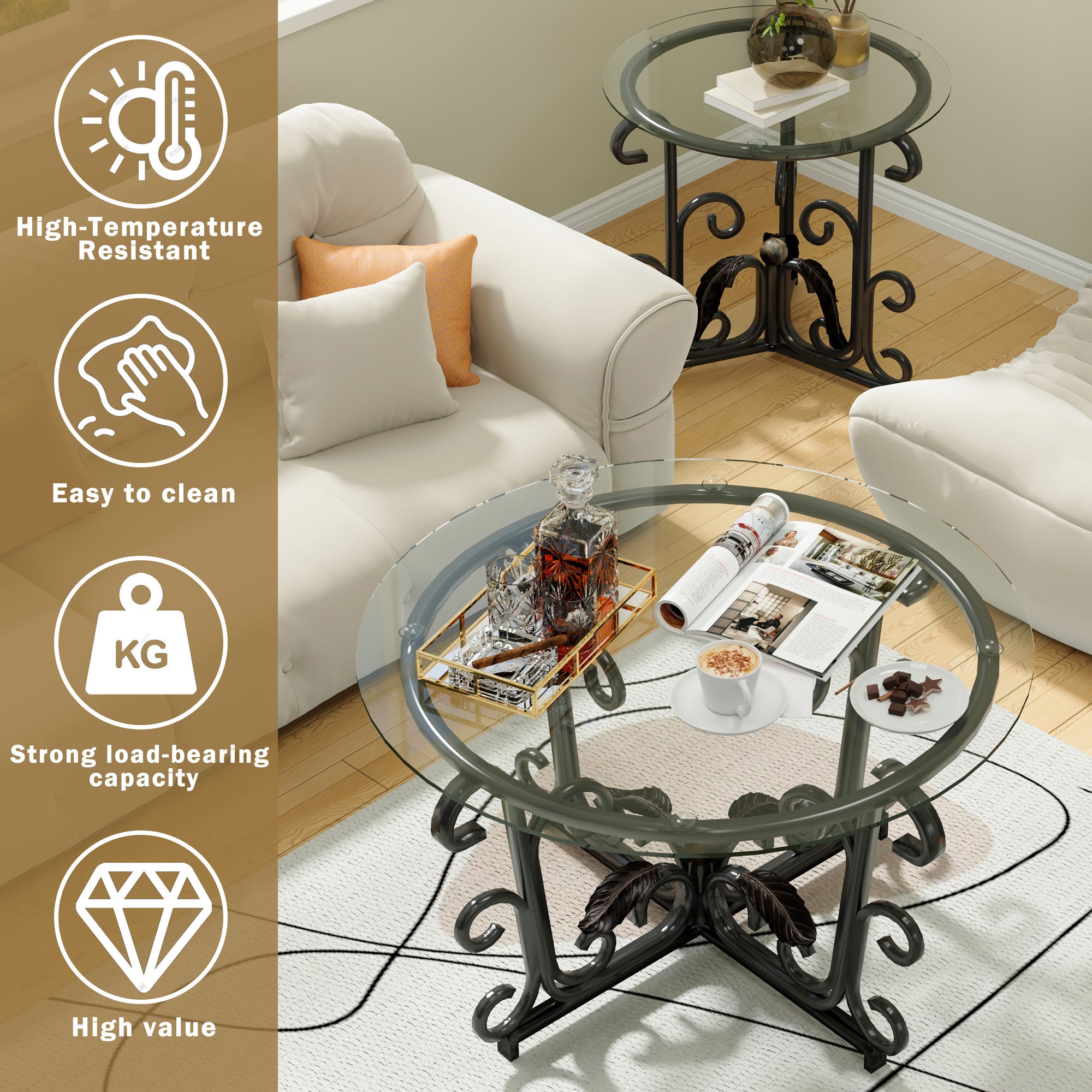 Compact Glass Coffee Table
