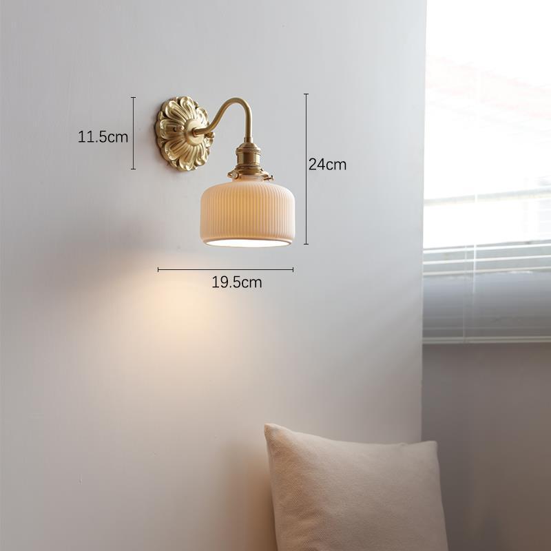 Living Room Background Wall Creative Design Handmade Ceramic Brass Wall Lamp