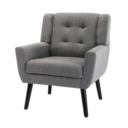Modern Soft Linen Ergonomic Accent Chair For Living Room, Bedroom, Home