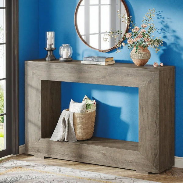 Farmhouse Wood Console Table Rustic Vintage