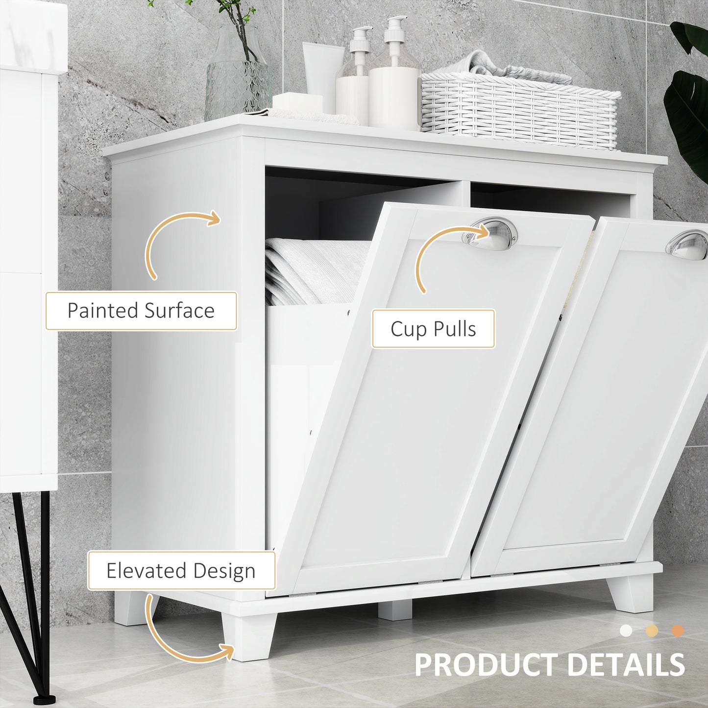 Dual Tilt out Laundry Hamper Cabinet