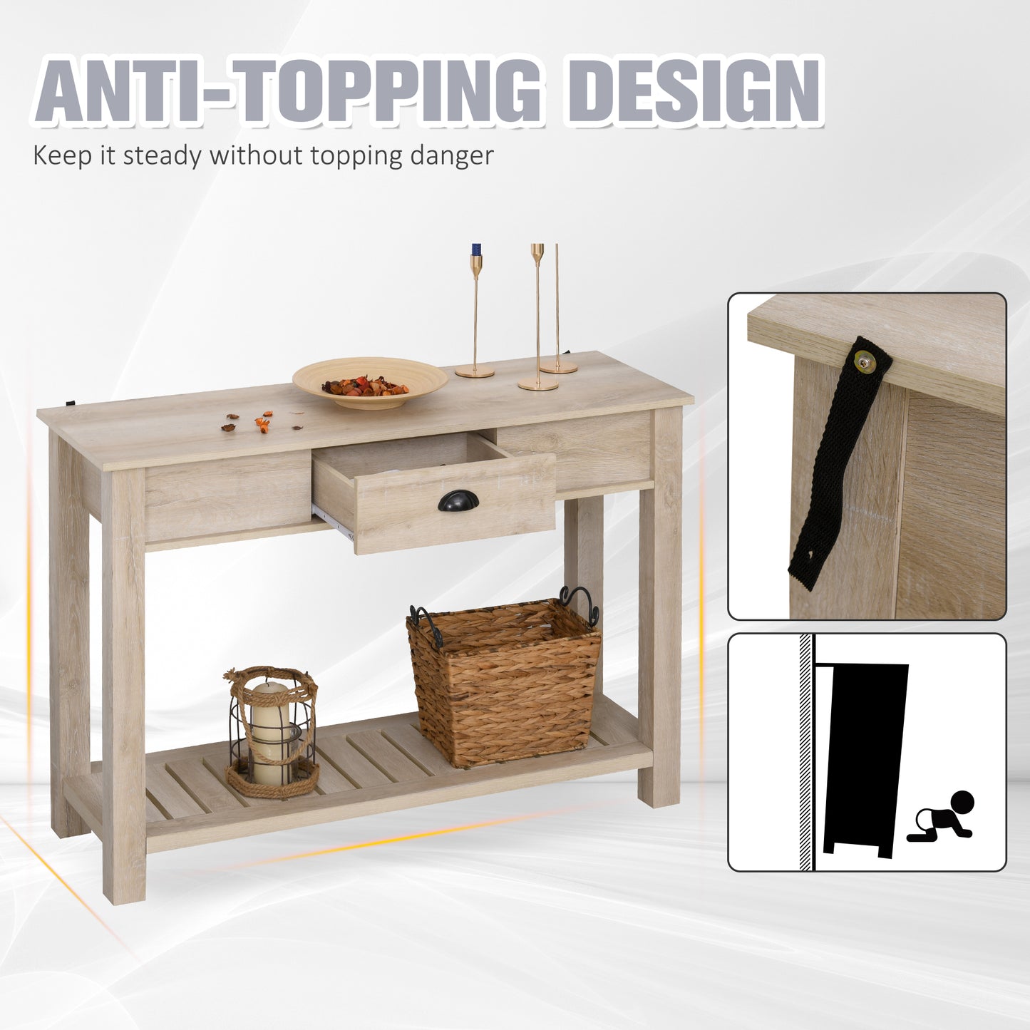 Console Side Entryway Table with Storage Drawer