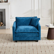 Blue Chenille Sectional Sofa