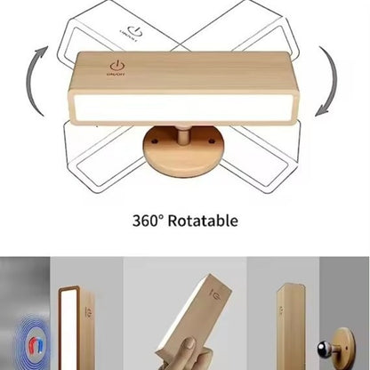 Creative Bedroom Minimalist Wooden Wall Lamp