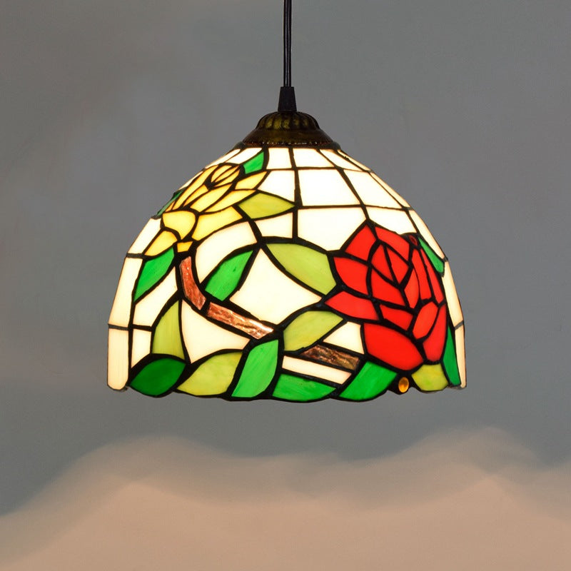 Retro Mediterranean Creative Stained Glass Chandelier