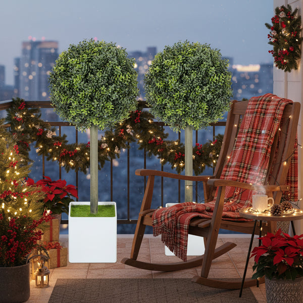 Artificial Boxwood Topiary Set