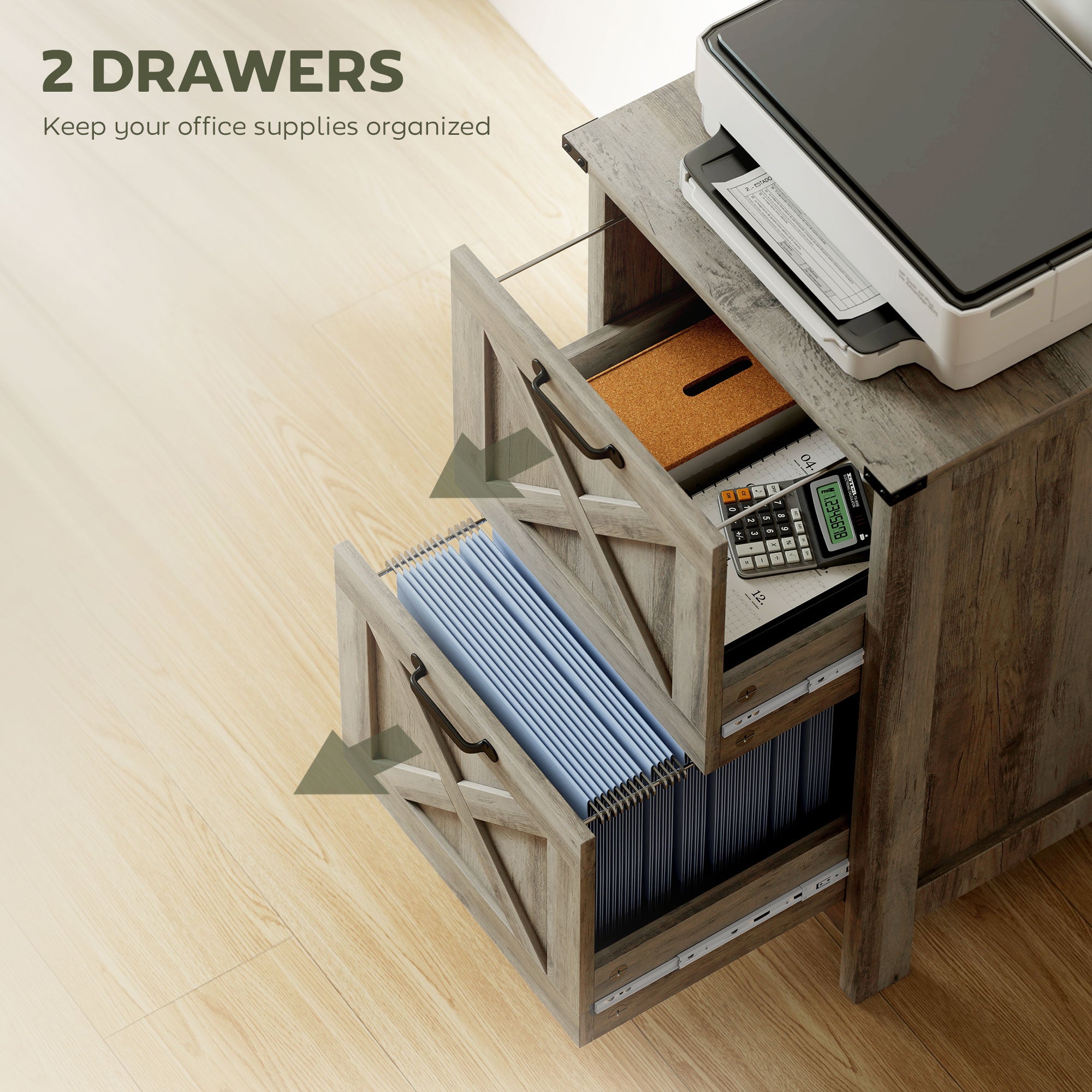 Rustic Wood File Cabinet