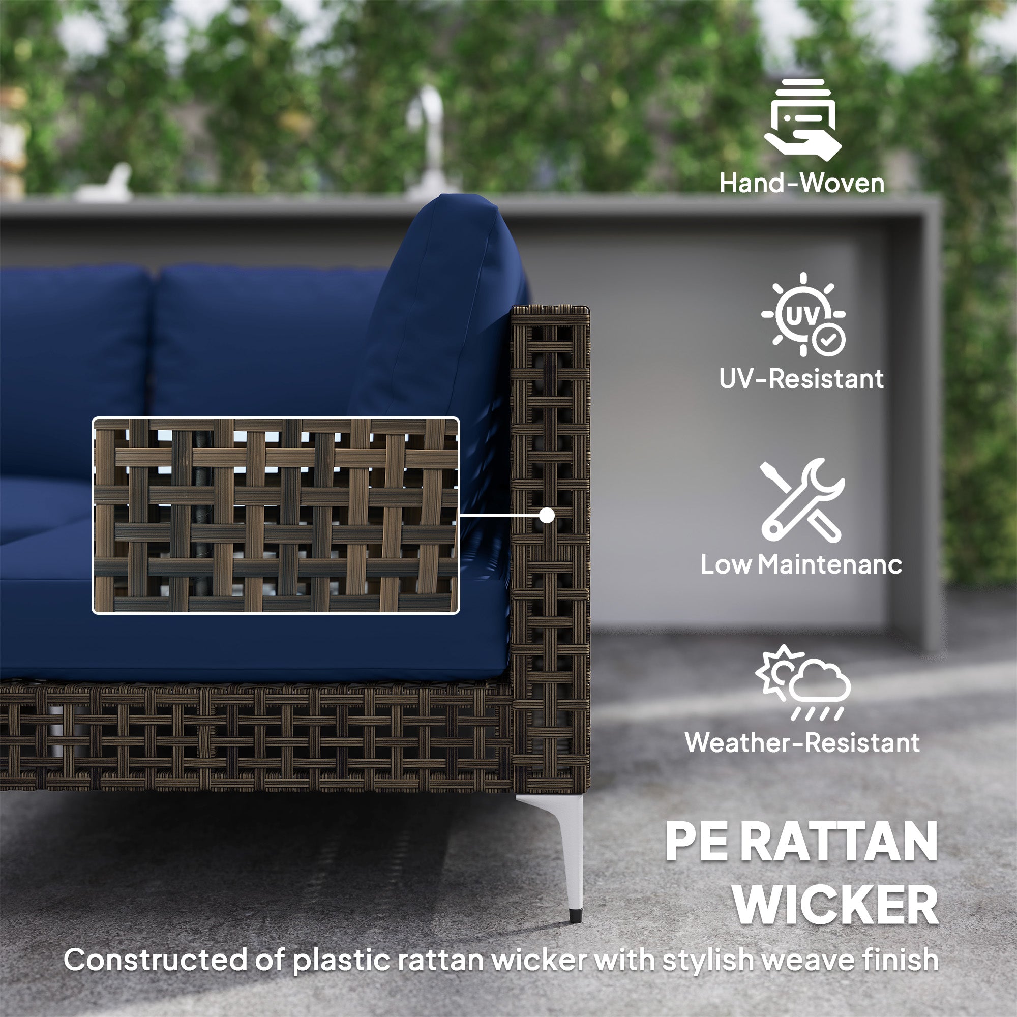 Wicker Patio Furniture Set Modular Outdoor Sectional