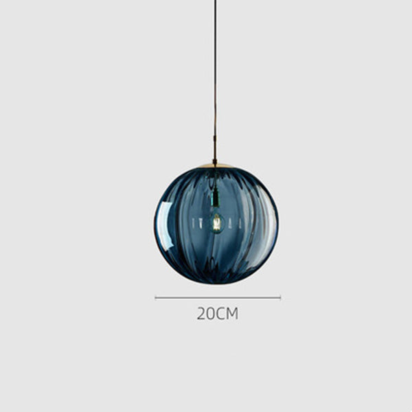 Blue Glass Art Chandelier