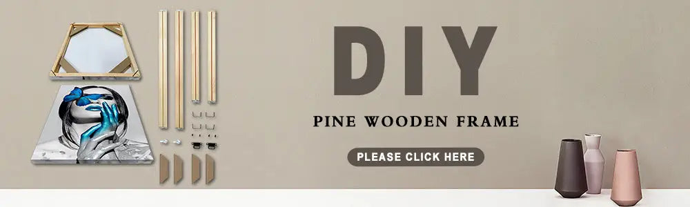 Diy pine wooden frame kit with geometric mirror pieces for decorbites black and white dandelion canvas wall art