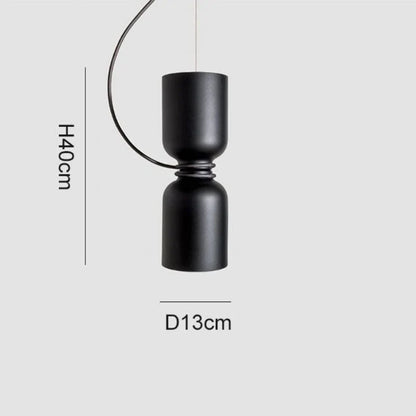 Danish Art Wrought Iron Pendant Light in Black or White