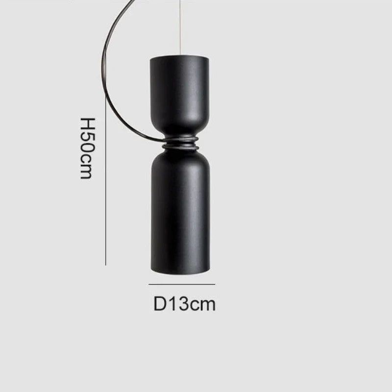 Danish Art Wrought Iron Pendant Light in Black or White