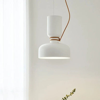 Danish Art Wrought Iron Pendant Light in Black or White - Decorbites