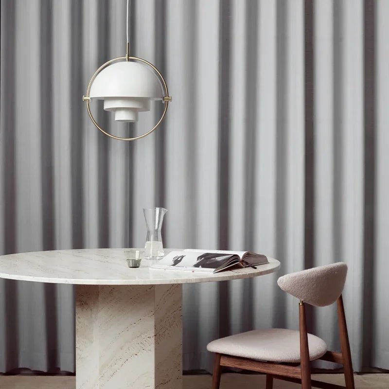 Danish Iron And Glass Pendant Light in Gold or Chrome - Decorbites
