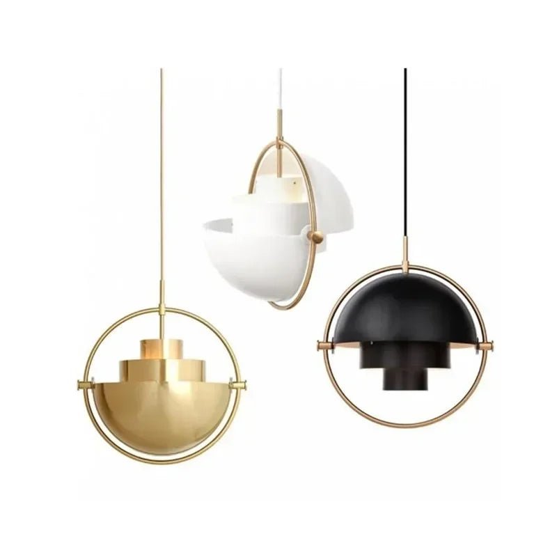 Danish Iron And Glass Pendant Light in Gold or Chrome - Decorbites