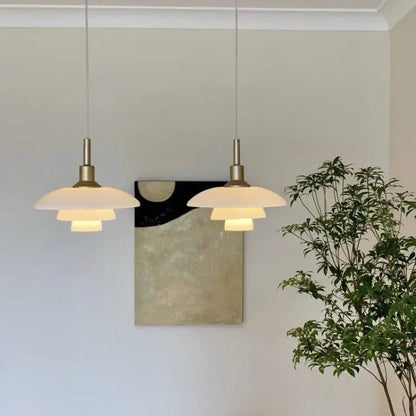 Danish Three-Layer Dish Glass Pendant Light - Decorbites