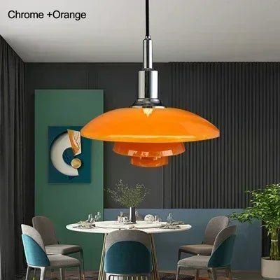Danish Three-Layer Dish Glass Pendant Light - Decorbites
