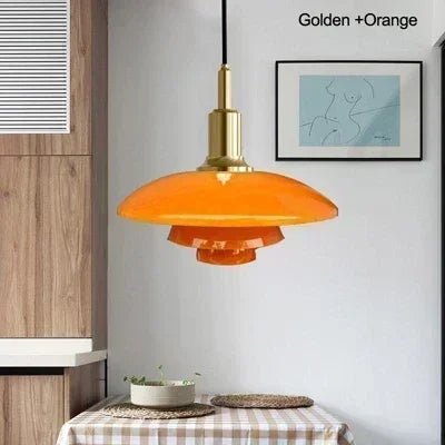 Danish Three-Layer Dish Glass Pendant Light - Decorbites