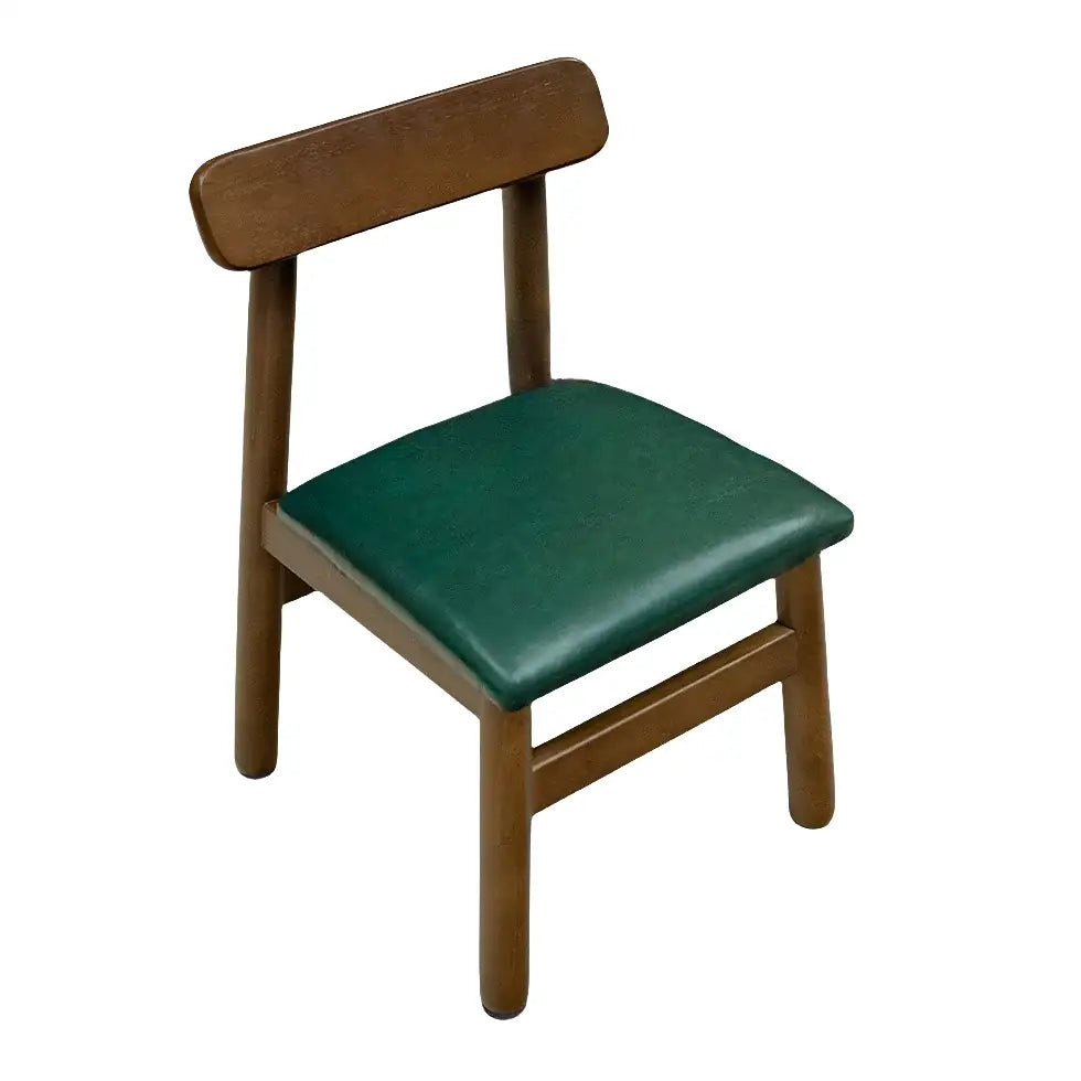Dark brown bamboo low stool with smooth finish and cushioned green seat for living room decorbites bamboo low stool