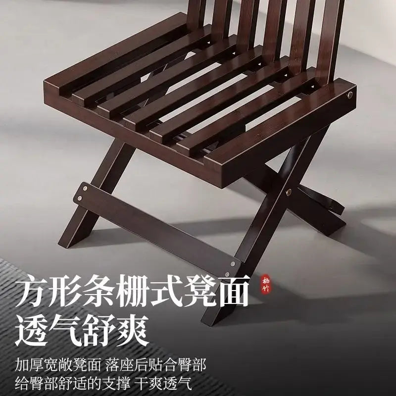Dark brown bamboo low stool folding living room chair with slatted wooden seat and back for decorbites bamboo low use
