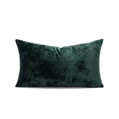 Deep emerald green velvet rectangular pillow cover with plush texture for dark grain decorbites dark grain living room decor