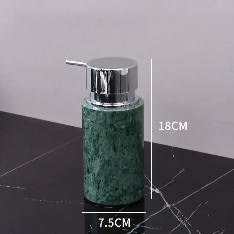 Green marble bathroom soap dispenser with sleek chrome pump from decorbites dark green marble bathroom accessory set