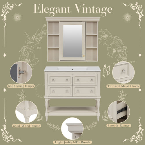 Wood Adjustable Bathroom Vanity