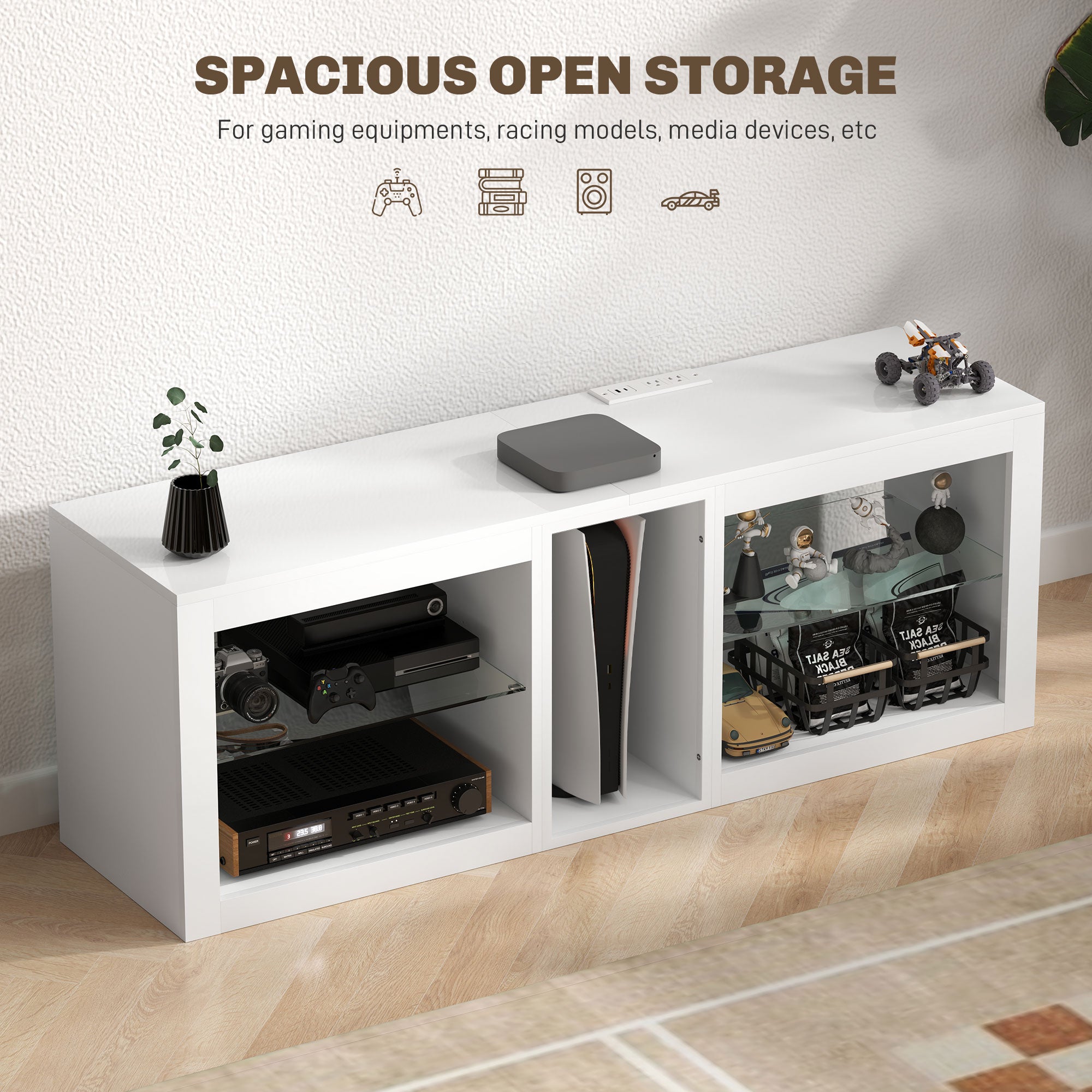 Gloss White LED TV Stand